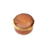 A George II unmarked gold mounted agate snuff box, English circa 1750-60