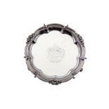 A George IV sterling silver small salver, London 1827 by Benjamin Smith III (this mark registered 24