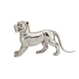 An Edwardian sterling silver commemorative figure of ‘The Kemp Leopard’, London 1902 by Edward Barna