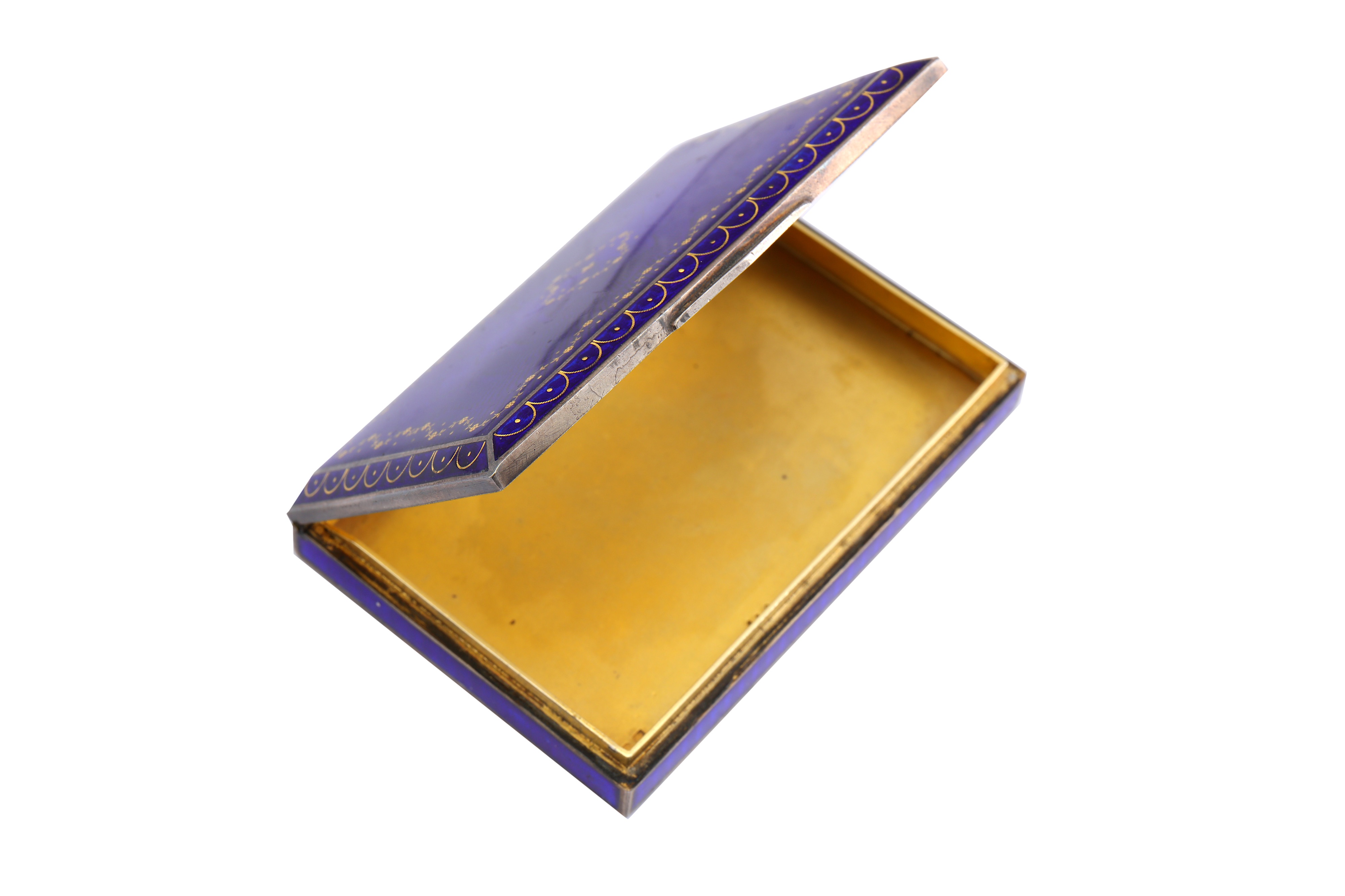 An early 20th century Austrian 900 standard silver and guilloche enamel cigarette case, Vienna circa - Image 2 of 6