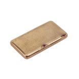 An early 20th century continental 14 carat gold combination cigarette and vesta case, circa 1910 sta