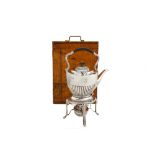 A cased Victorian sterling silver kettle on burner stand, Sheffield 1896 by Mappin & Webb