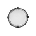 A George V sterling silver salver, London 1910 by Goldsmiths and Silversmiths