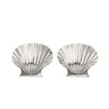 A pair of George II sterling silver butter or seafood shells, London circa 1735 by Benjamin Godfrey