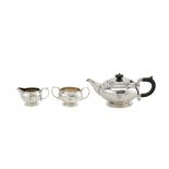 A George VI sterling silver three-piece tea service, Birmingham 1940 by Mappin & Webb