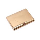 An early 20th century Estonian 56 Zolotnik (14 carat) gold cigarette case, Tallinn 1922-24 by Johann