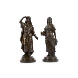 A PAIR OF LATE 19TH / EARLY 20TH CENTURY FRENCH COPPER CLAD FIGURES OF ARABS