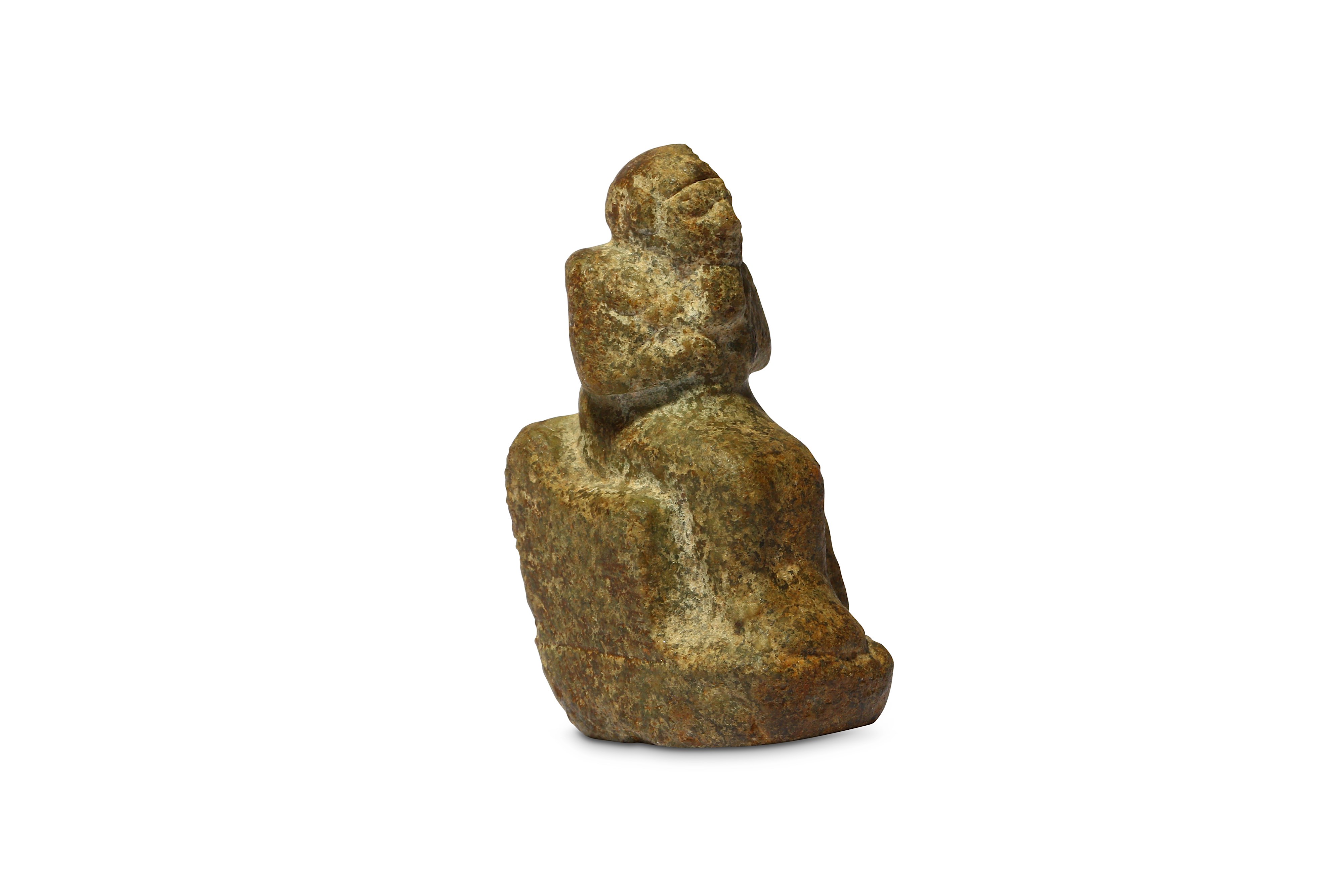 AN EGYPTIAN FELDSPAR SEATED PTAH - Image 2 of 4