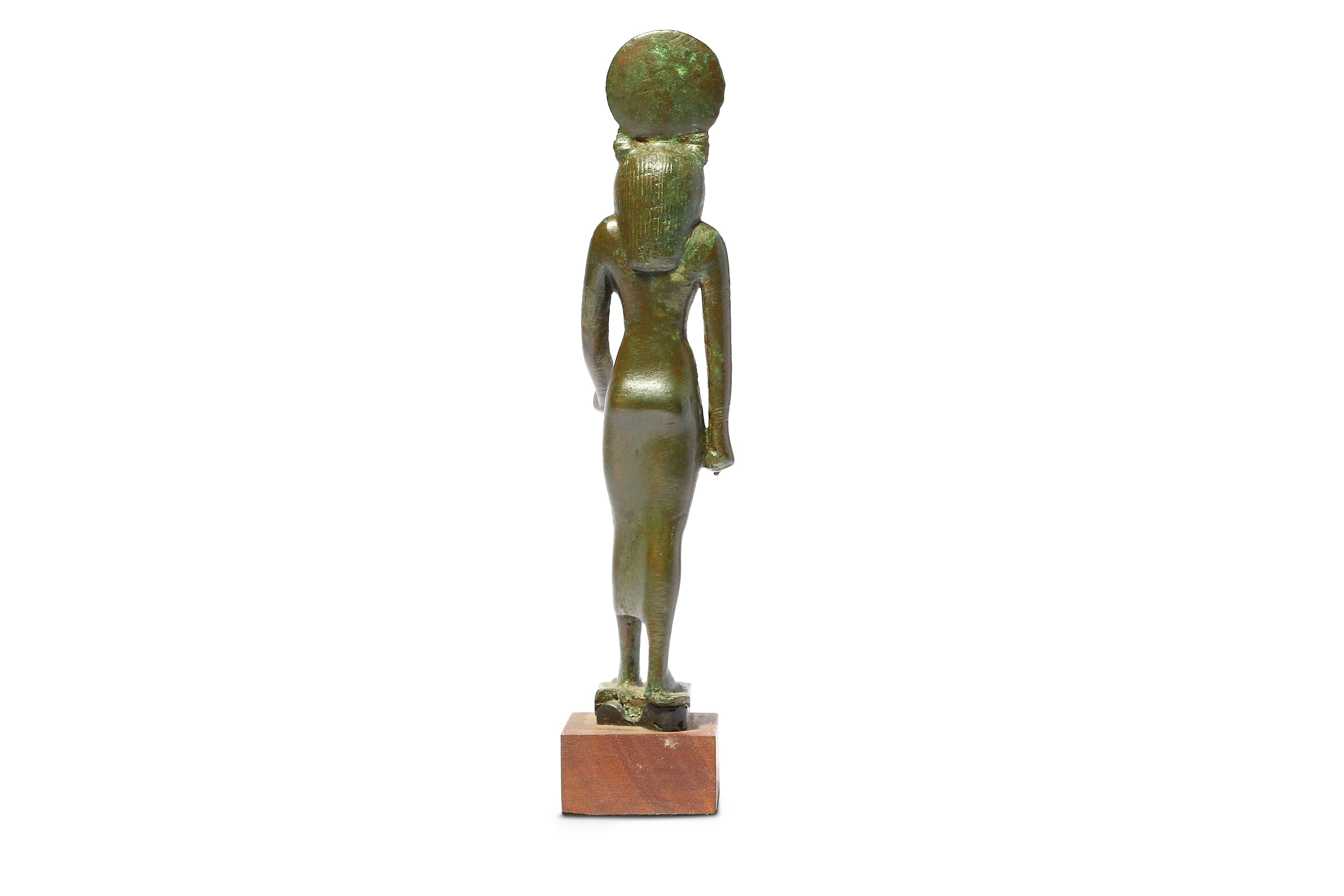 AN EGYPTIAN BRONZE FIGURE OF STRIDING SEKHMET - Image 5 of 8