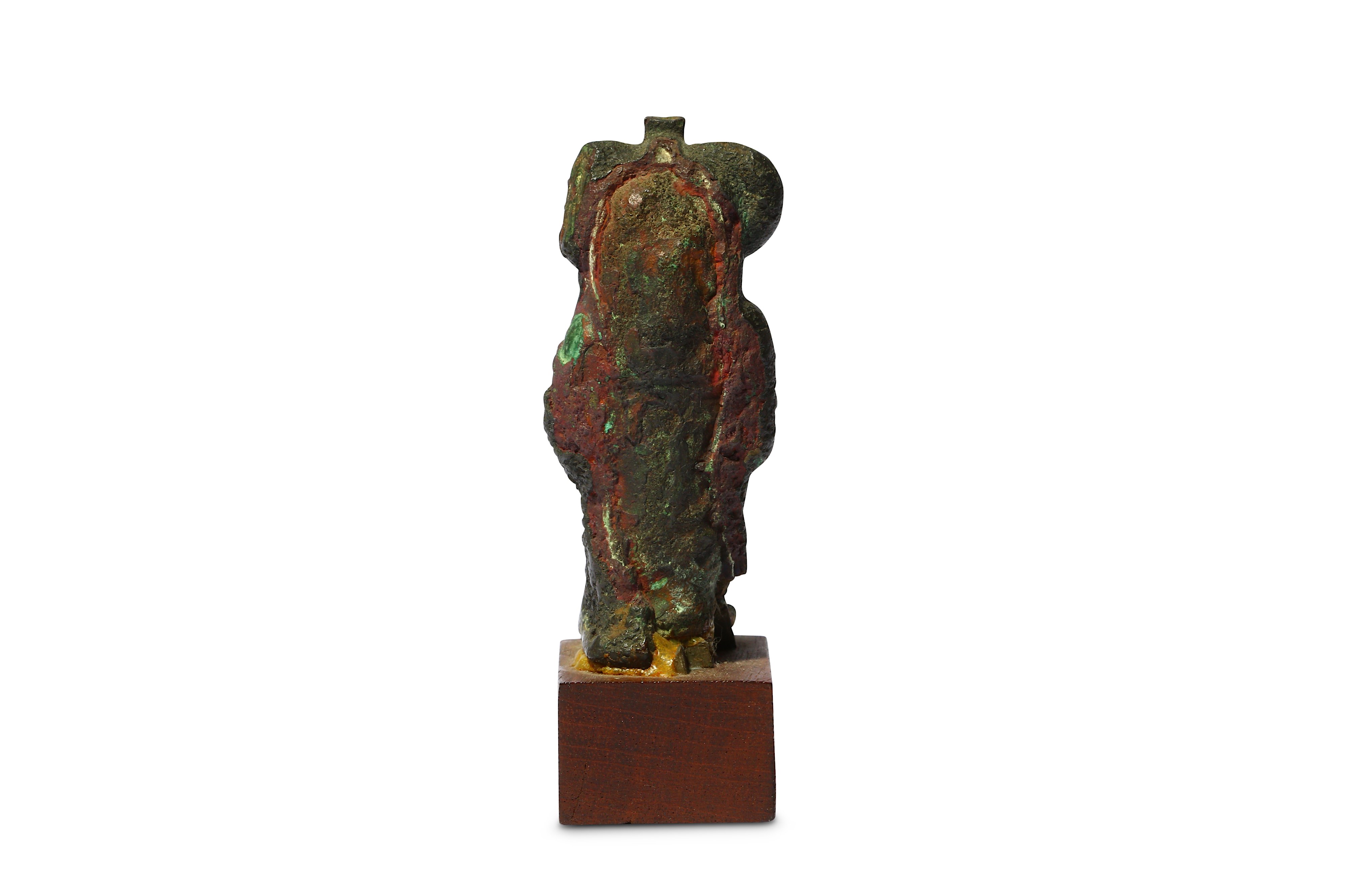 AN EGYPTIAN BRONZE FIGURE OF RAM-HEADED AMUN - Image 4 of 4