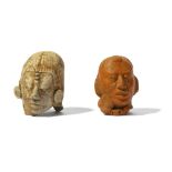 TWO PRE-COLUMBIAN TERRACOTTA HEADS