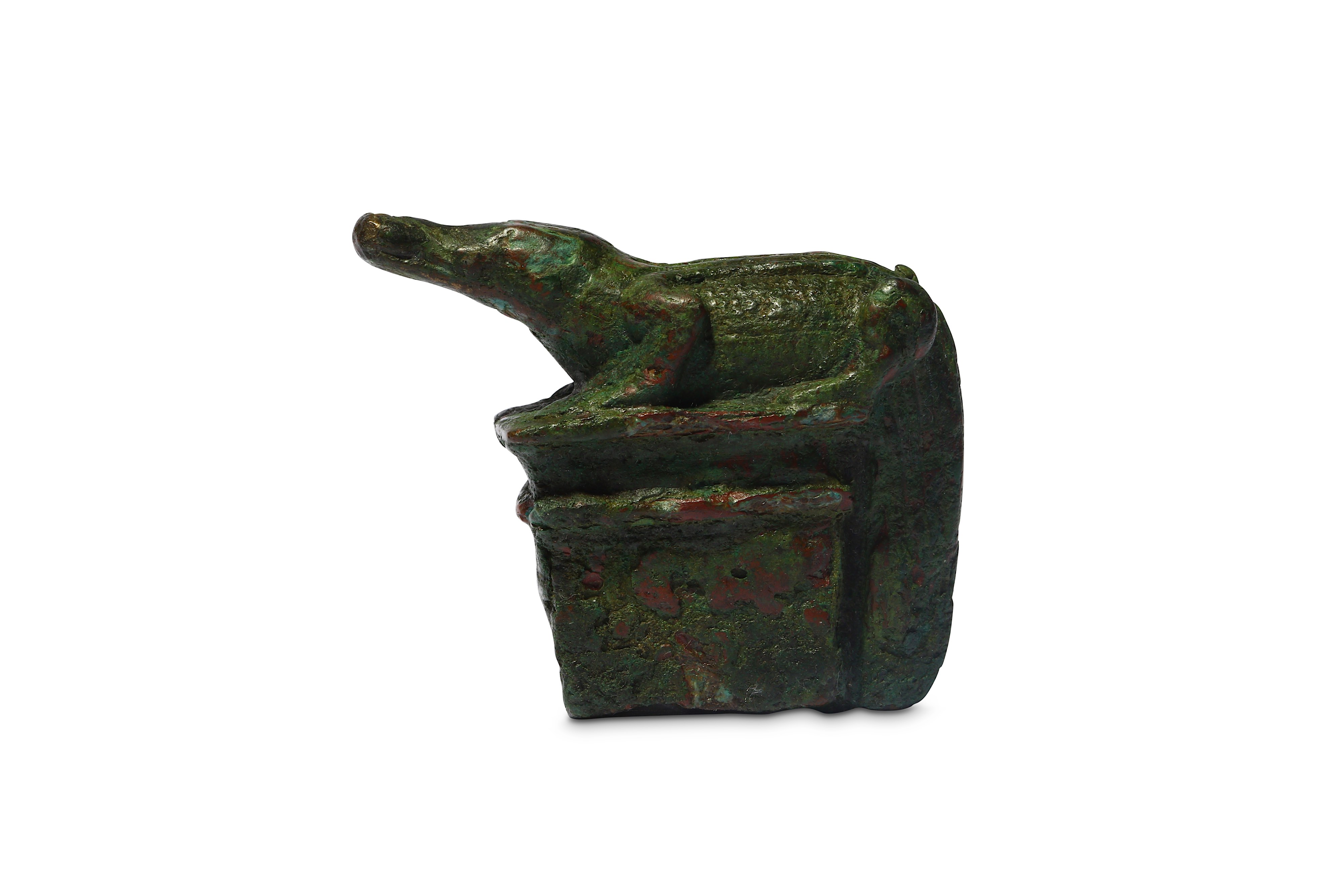 AN EGYPTIAN BRONZE CROCODILE - Image 3 of 5