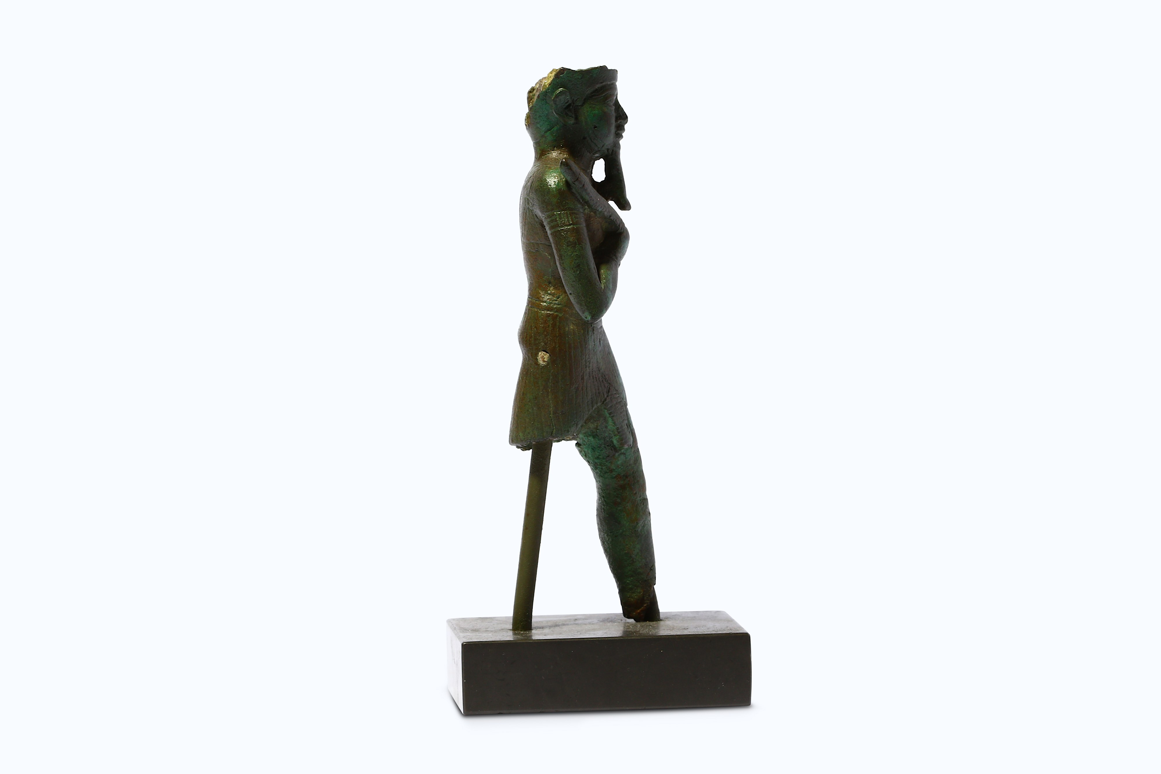 AN EGYPTIAN BRONZE FRAGMENTARY FIGURE OF AMUN - Image 3 of 4