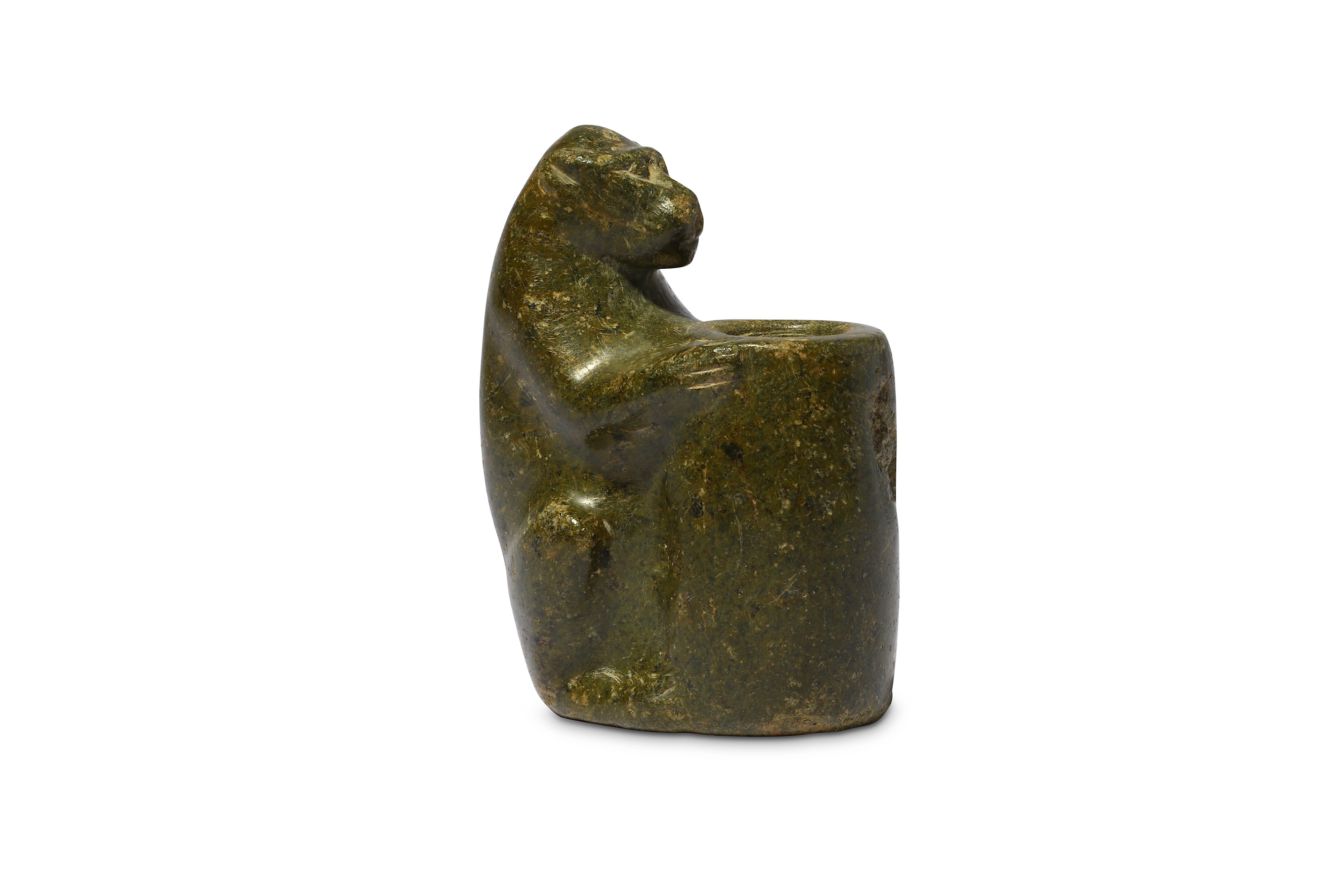 AN EGYPTIAN SERPENTINE COSMETIC VESSEL - Image 3 of 5