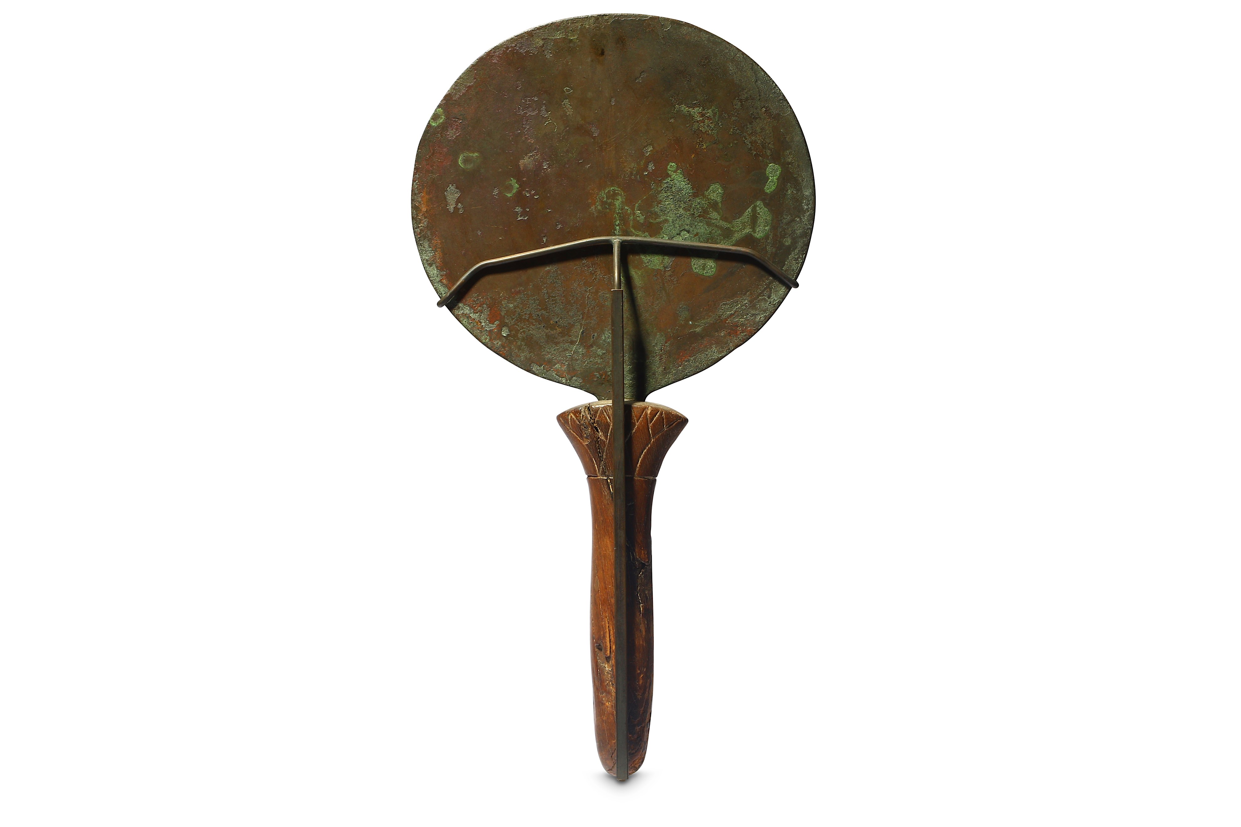 AN EGYPTIAN BRONZE MIRROR - Image 3 of 4