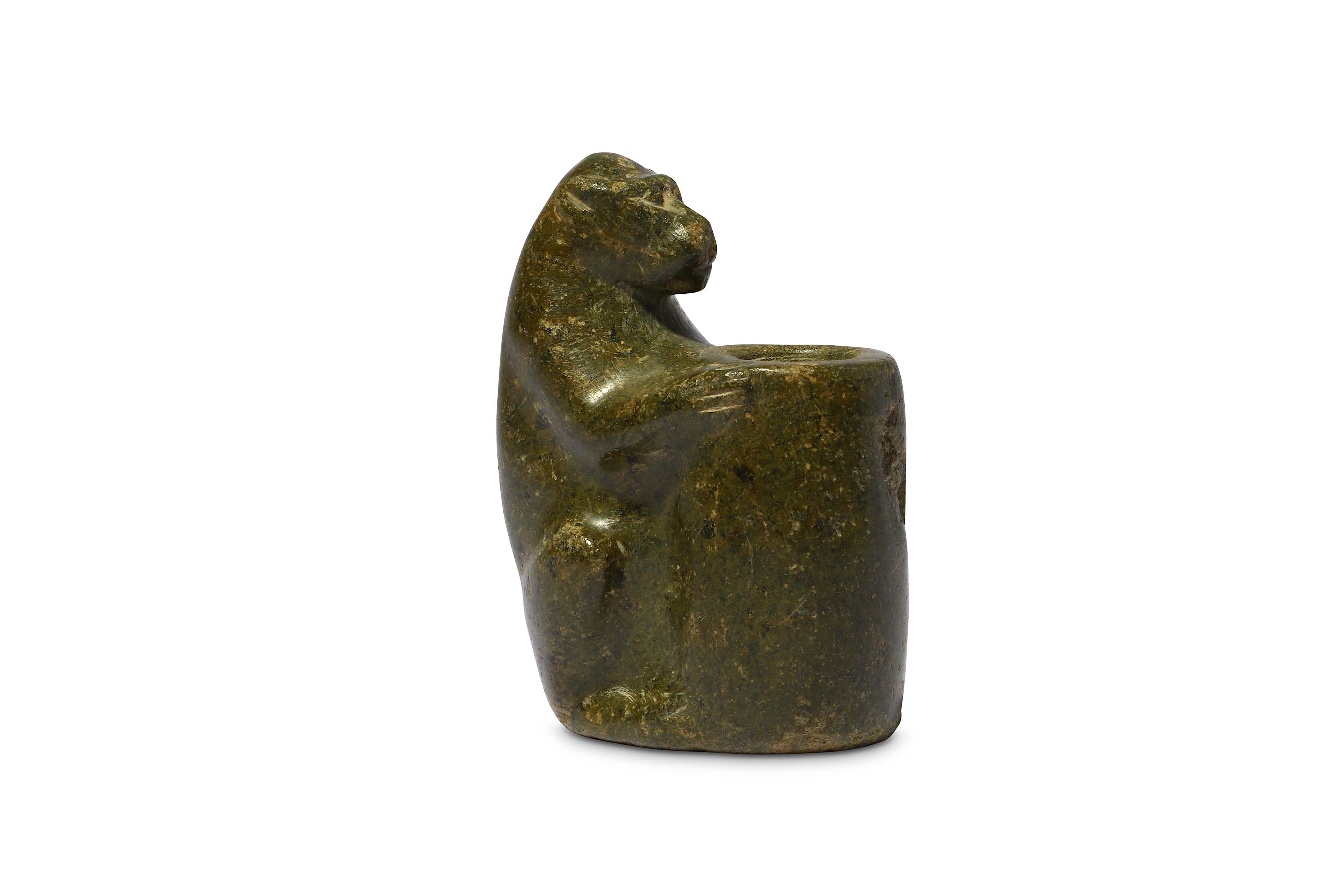 AN EGYPTIAN SERPENTINE COSMETIC VESSEL - Image 4 of 5