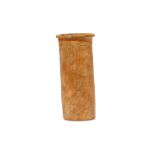 AN EGYPTIAN CYLINDRICAL POTTERY VASE