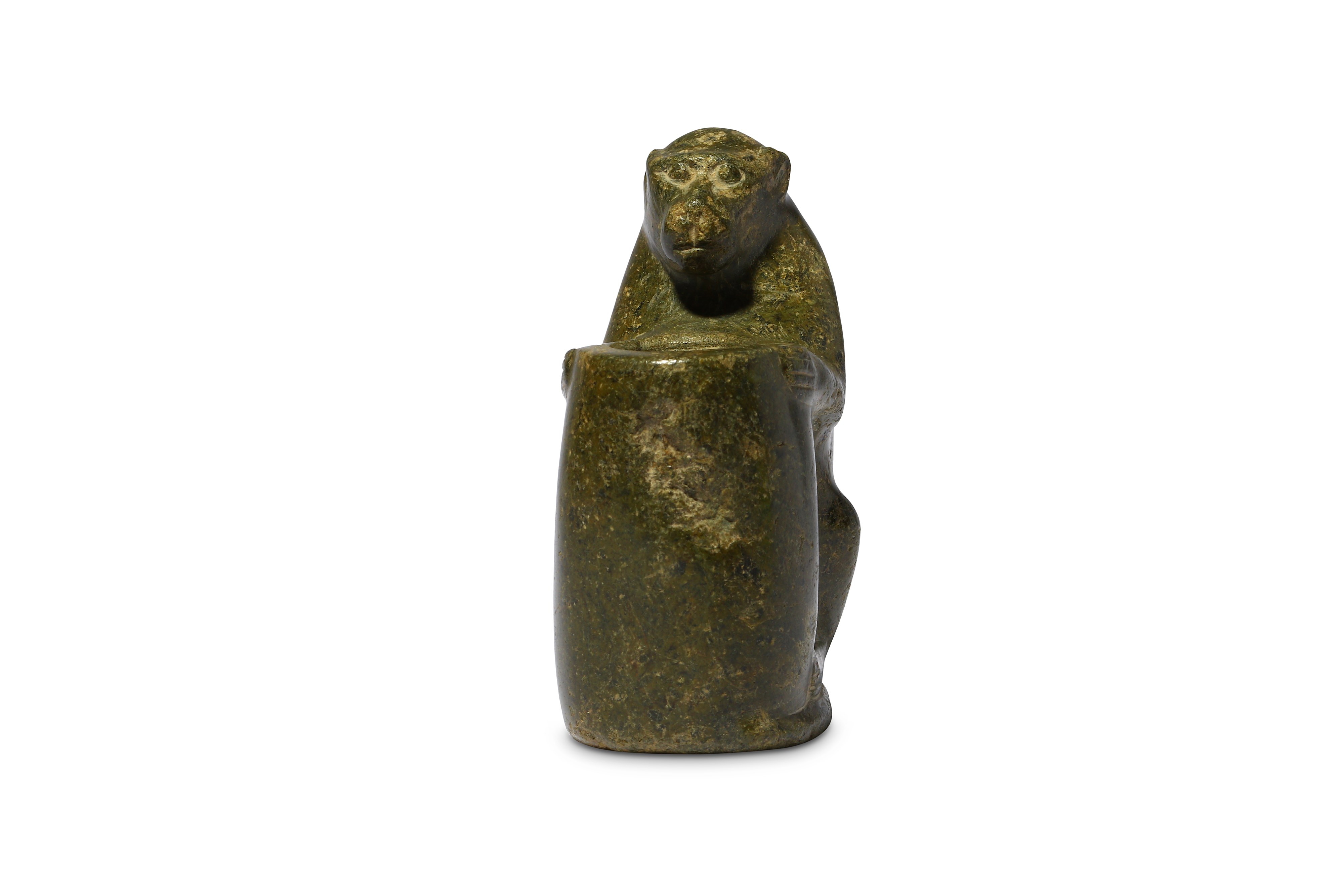 AN EGYPTIAN SERPENTINE COSMETIC VESSEL - Image 2 of 5