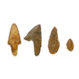 A GROUP OF EGYPTIAN PRE-DYNASTIC FLINT ARROW HEADS