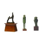 A GROUP OF EGYPTIAN BRONZE FIGURES