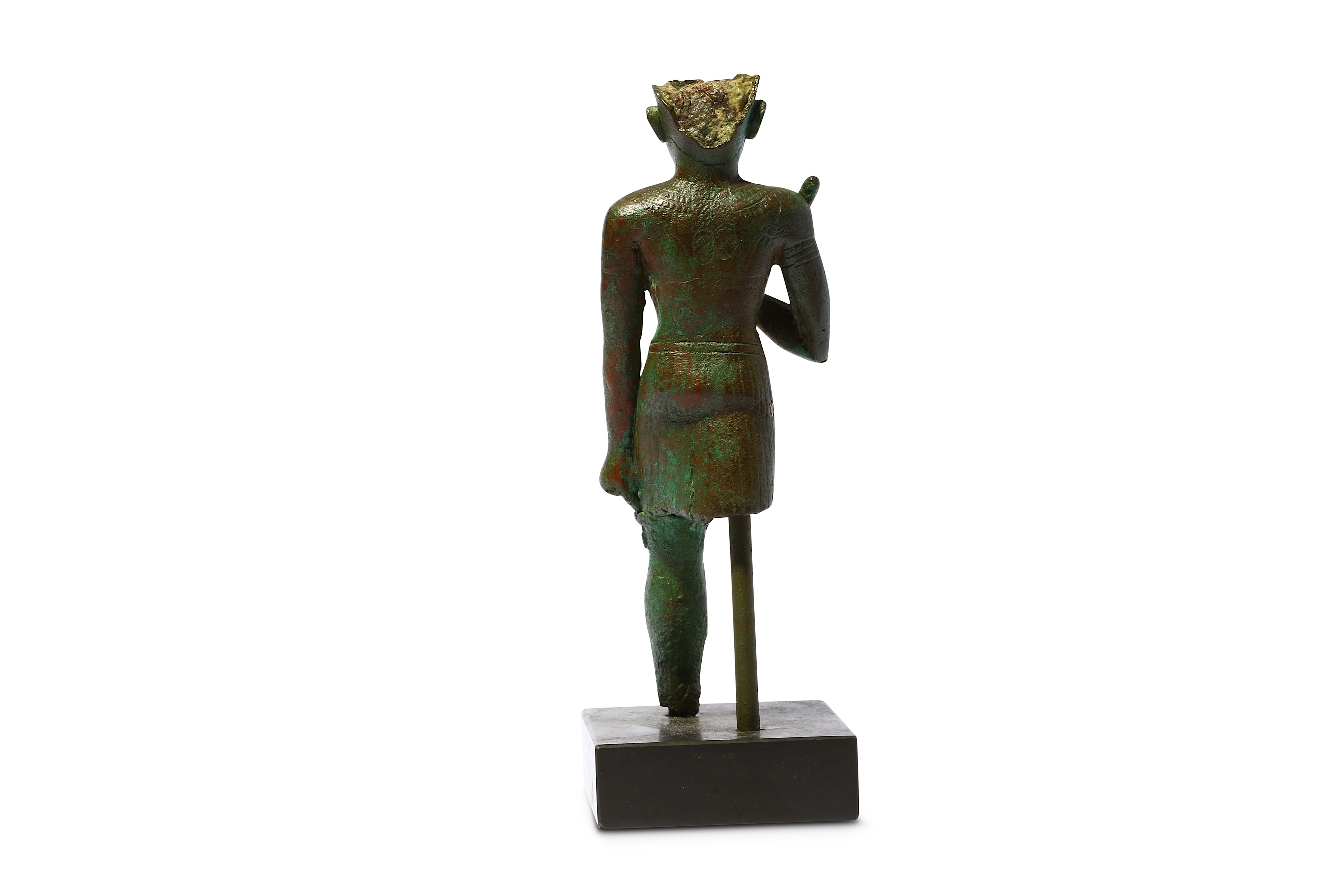 AN EGYPTIAN BRONZE FRAGMENTARY FIGURE OF AMUN - Image 4 of 4