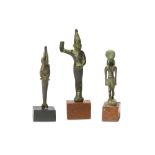 A GROUP OF EGYPTIAN BRONZE FIGURES