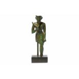 AN EGYPTIAN BRONZE FRAGMENTARY FIGURE OF AMUN