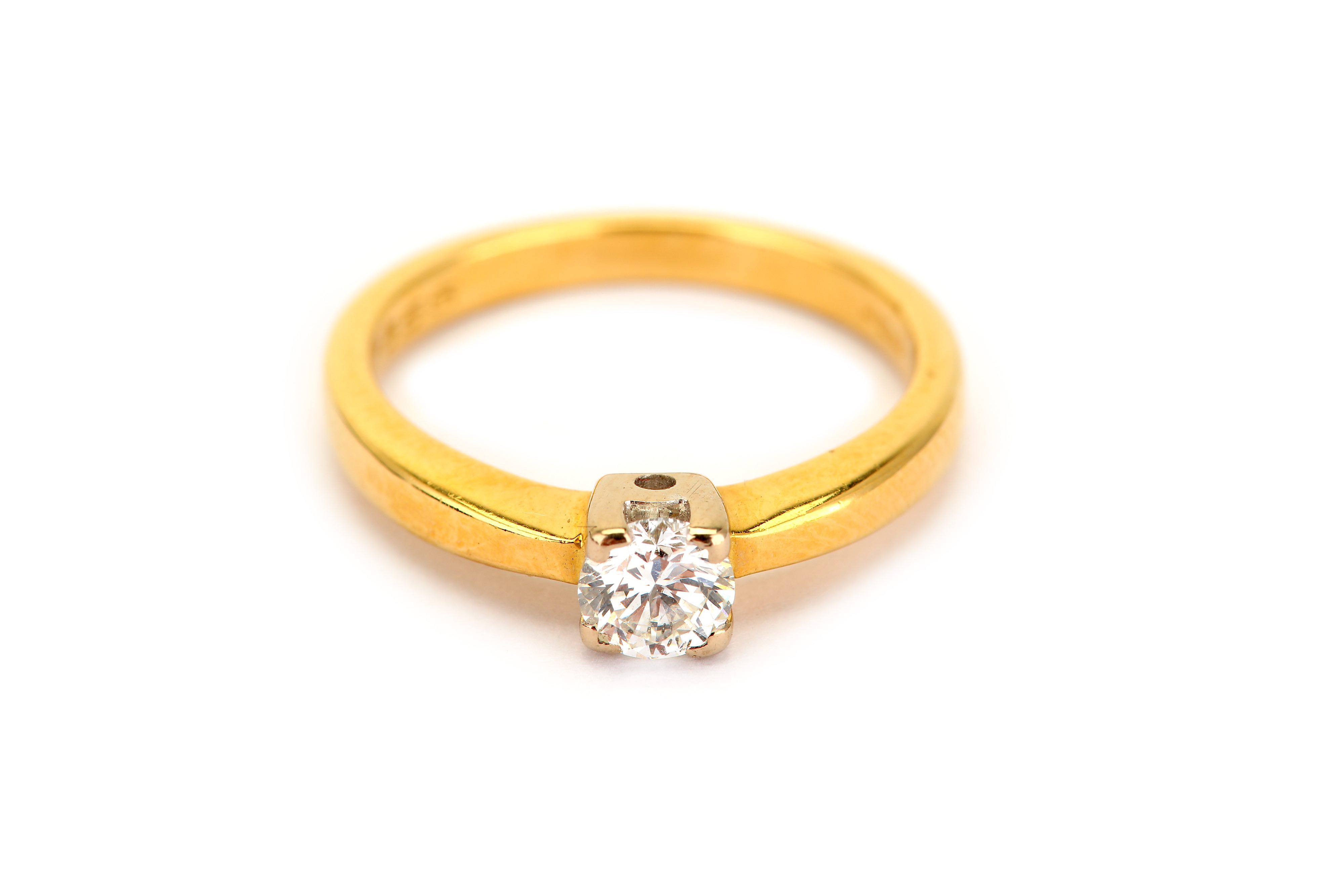 A diamond single-stone ring