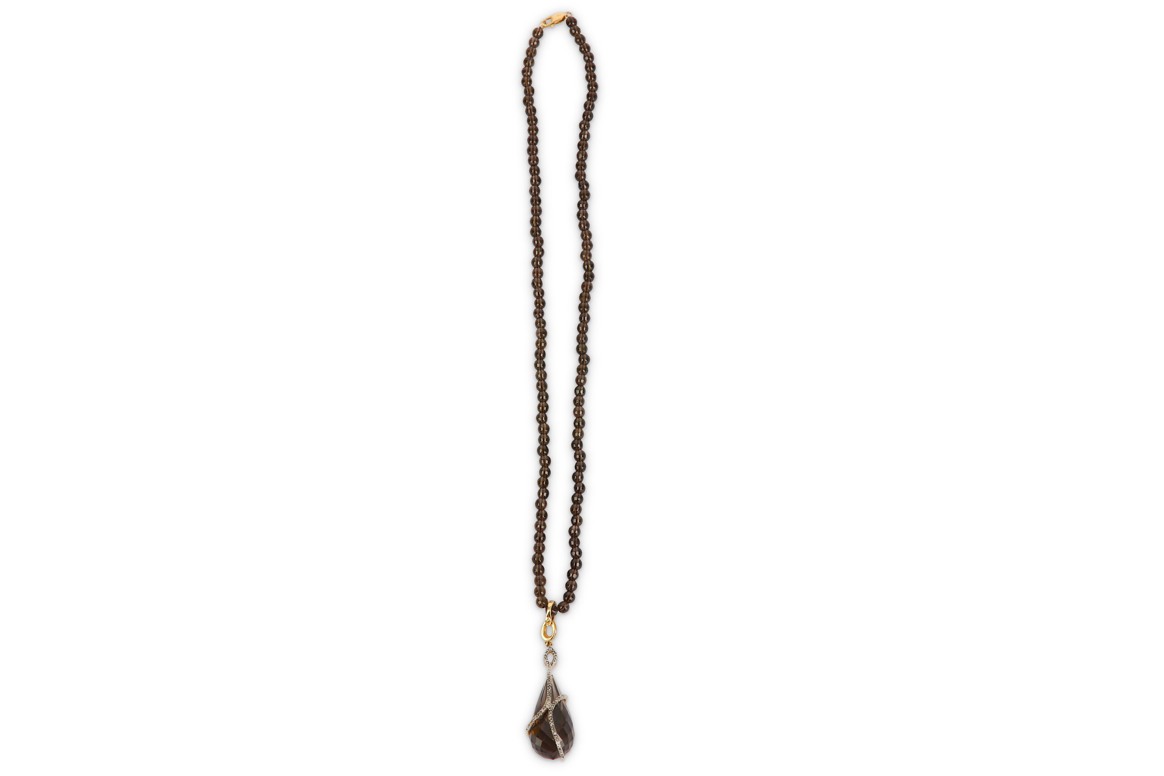 A smoky quartz necklace