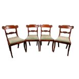 A set of four Regency mahogany bar back dining chairs