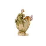 An Art Nouveau Royal Dux Bohemia Porcelain figural vase, early 20th Century,