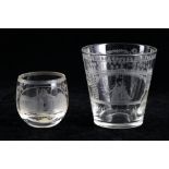 A 19th Century etched glass tumbler 'Sunderland Bridge', circa 1820,