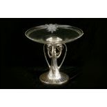 A German WMF Art Nouveau Jugendstil period silver plated tazza centrepiece,