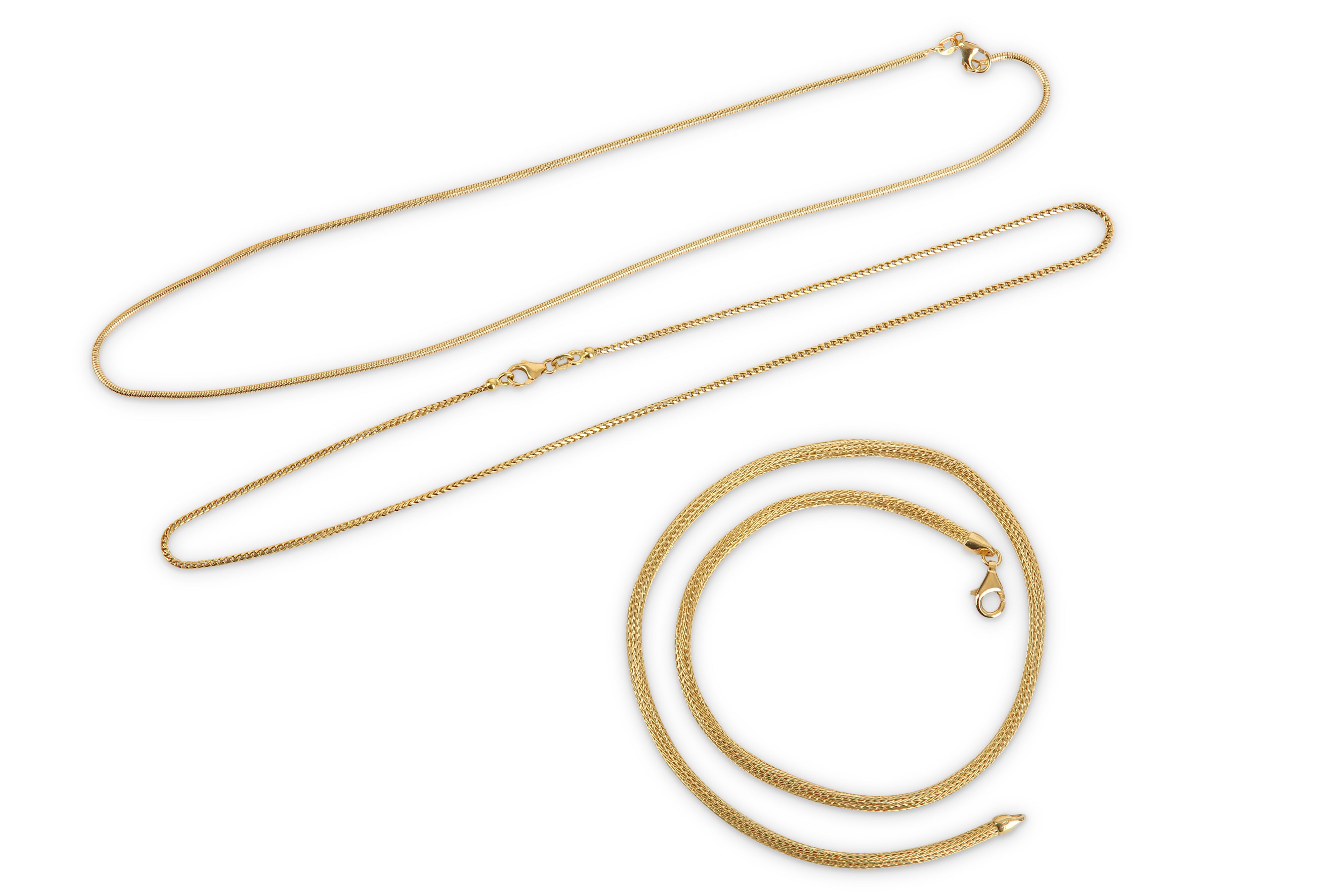 Three fancy-link necklaces