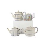 A collection of four Castleford-type teapots and covers