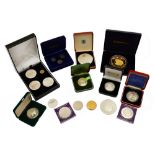 A collection of silver proof coins