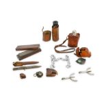 WW2 BRITISH ARMY OFFICER'S ITEMS, INCLUDING KNIFE, COMPASS ETC
