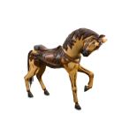 A late 20th Century carved and painted carousel style horse