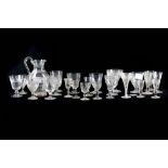 A selection of drinking glasses (some engraved)