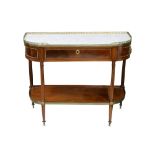 A French Louis XVI brass mounted mahogany small console desserte