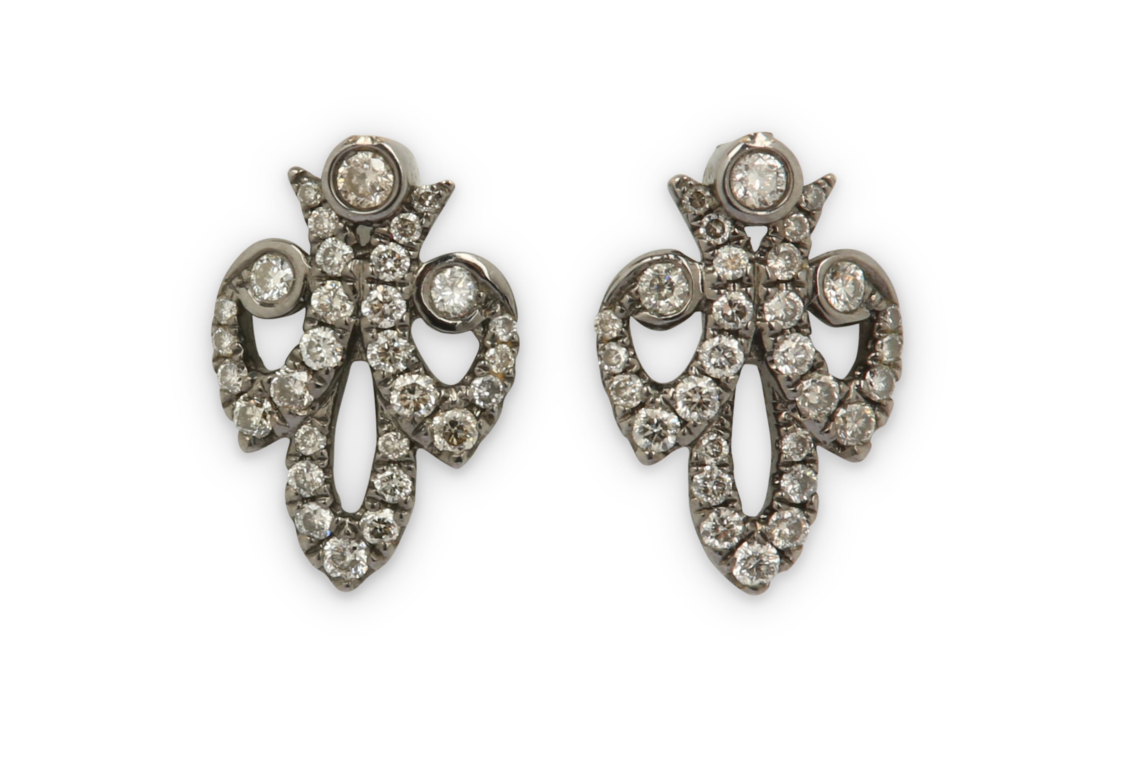 A pair of diamond earrings