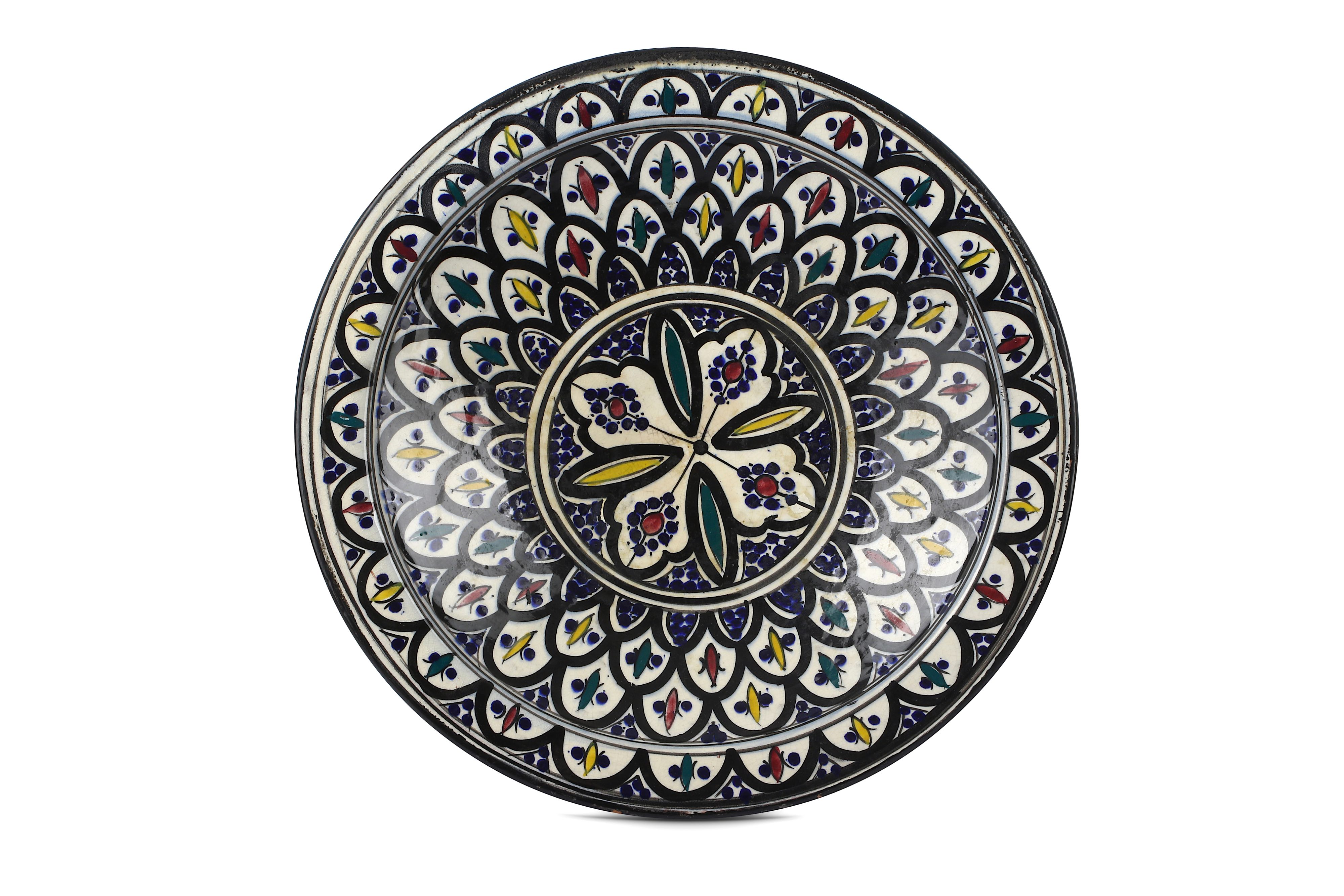 A 20th Century Moroccan Safi circular footed bowl,