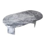 Probably Italian, style of Mangiorotti, a carved and moulded marble low table