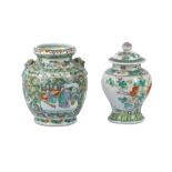 A Qing dynasty famille rose baluster vase