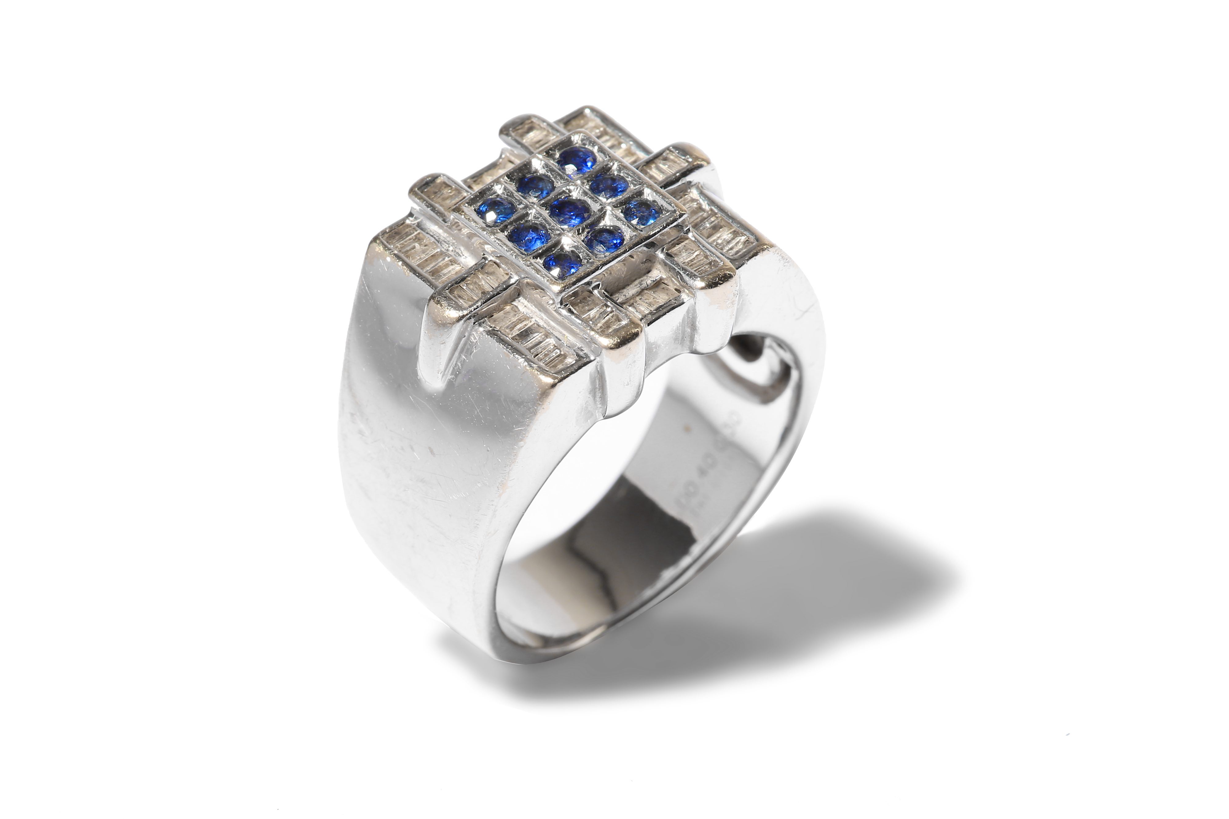 A sapphire and diamond dress ring - Image 2 of 2