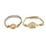 2 LADIES GOLD WATCHES