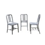 EMECO- A set of three Navy chairs