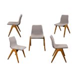 Naughtone, a set of five contemporary stacking chairs, three Viv chairs and a bar stool