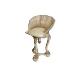 An Italian grotto chair with scallop shell seat,