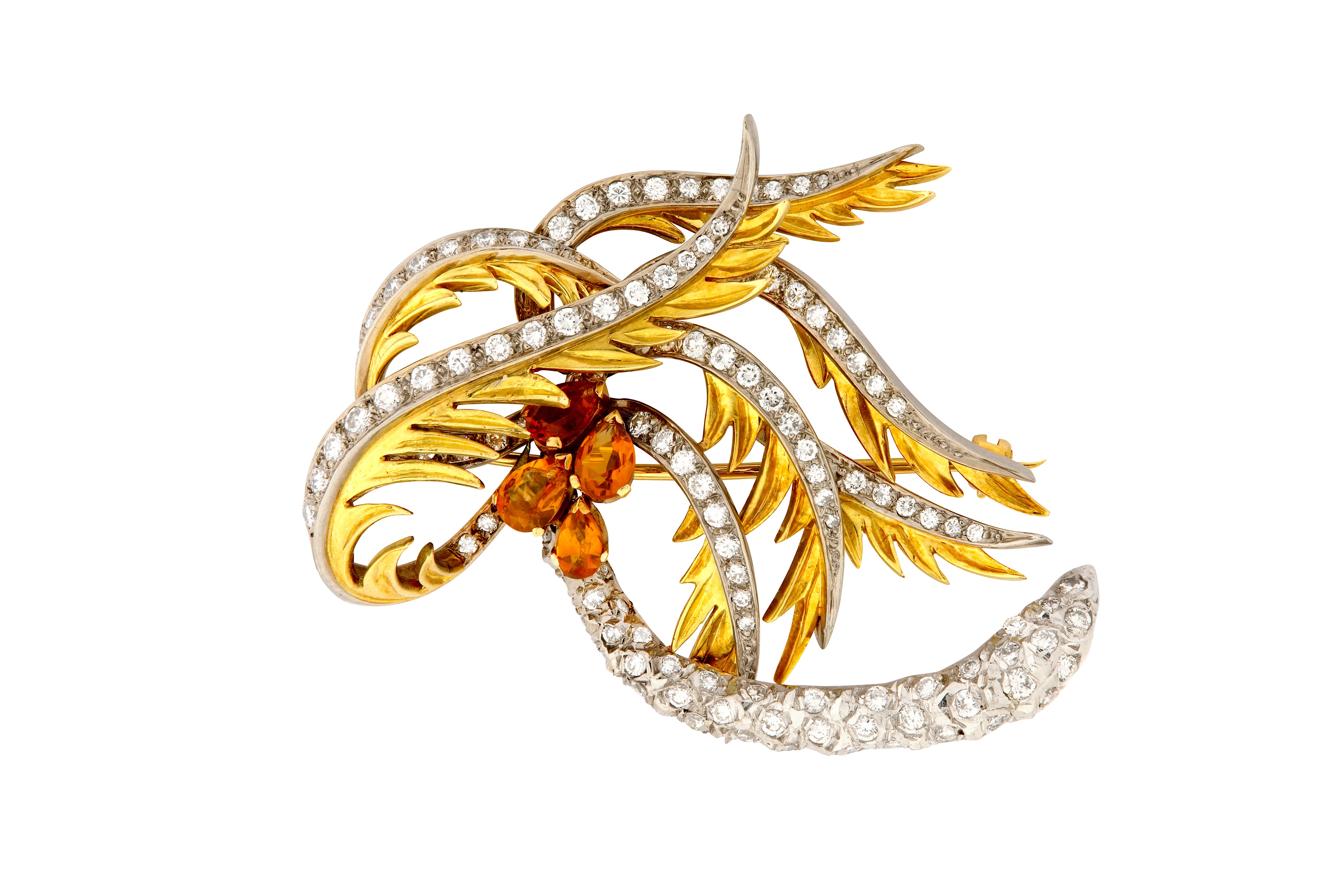 A citrine and diamond brooch, by Asprey, 1975 - Image 2 of 2